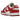 Nike Dunk Low Next Nature White Gym Red sneakers i profil med hvid læderbase, røde detaljer, rød swoosh og en klassisk gummisål.