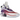 Air Jordan 36 Paris sneakers set fra siden med hvidt og bordeaux design, synlig snøring og markant sål med detaljer i rød og guld.