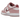 Nike Dunk Low Pink Velvet sneakers i vinklet profil med pink læderoverdel, velourlignende detaljer på hælen og hvid mellemsål