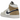 Air Jordan 1 Mid Tan Suede sneakers set fra siden, udført i beige ruskind med hvid mellemsål og ikonisk sort Nike Swoosh-logo på siden.