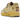 Nike Air Max 1 Travis Scott Cactus Jack Saturn Gold sneakers i profil, med gylden overdel, omvendt swoosh og mønstrede snørebånd