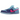 Nike SB Dunk Low Run The Jewels sneakers set fra siden med mørkeblå ruskindsoverlays, klar blå læderbase og lyserød detalje ved hælen.