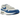 Nike Air Max 1 86 OG Big Bubble Royal sneakers i vinklet profil med hvid overdel, blå ruskindspaneler og den ikoniske store synlige Air-enhed