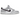 Nike Dunk Low Jackpot sneakers i en vinklet profilvisning med en grå læderoverdel, rødt swoosh-logo og en hvid mellemsål med en slidt effekt.