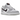 Nike Dunk Low Jackpot sneakers i en klassisk sideprofil med grå læderoverlays, hvide detaljer, skrabelodstema og en rød Swoosh.