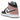 Air Jordan 1 Mid White Rust Pink Black sneakers i profil med hvid læderbase, lyserøde detaljer, sort swoosh og hvid mellemsål.