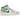 Air Jordan 1 Mid White Pure Platinum Pine Green sneakers set fra siden med grøn Swoosh, hvid overdel i læder og klassisk høj profil.