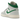 Air Jordan 1 Mid White Pure Platinum Pine Green sneakers set fra siden med hvid læderbase, grå detaljer og mørkegrøn swoosh logo.