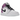 Air Jordan 1 Mid Barely Grape sneakers i en vinklet visning med lys lilla læderoverdel, sorte detaljer og hvid mellemsål