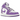Air Jordan 1 Mid Purple Venom sneakers set fra siden med lilla læderoverdel, hvide detaljer, sort Nike Swoosh og en hvid sål.