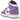 Air Jordan 1 Mid Purple Venom sneakers sideprofil med hvide læderdetaljer, sort swoosh og mørke lilla overlays ved hæl og sål.