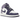 Air Jordan 1 Mid White Sky J Purple sneakers set fra siden med hvid læderoverdel, lilla detaljer, sort swoosh og hvid mellemsål.