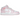 Air Jordan 1 Mid Pink Foam Fire Red sneakers i profil med lyserøde og røde paneler samt hvid læderoverdel og swoosh