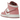 Air Jordan 1 Mid Valentines Day (2023) sneakers i sideprofil med rød og lyserød overdel, hvid læderbase, lyserøde snørebånd og rød swoosh.