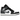 Air Jordan 1 Mid Black White Iron Grey sneakers i profil med grå overlæder, hvide paneler, sort swoosh og klassisk hvid mellemsål