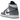 Air Jordan 1 Mid True Blue sneakers sideprofil i læder med hvid mellemsål, grå swoosh og blå paneler med klassiske sorte snørebånd