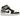 Air Jordan 1 Mid Barons sneakers i profil. Design med hvid læderbase, grå overlays, sort swoosh, hvide snørebånd og matchende mellemsål.