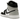 Air Jordan 1 Mid Barons sneakers i vinklet visning med grå paneler, sort læder og hvide snørebånd med en klassisk Jumpman-logo på pløsen