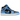 Air Jordan 1 Mid University Blue Black sneakers i sideprofil, der viser den ikoniske lyseblå læderoverdel kombineret med sorte overlays og Swoosh.