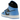 Air Jordan 1 Mid University Blue Black sneakers set fra siden med lyseblå og sorte læderpaneler, hvide snørebånd og hvid mellemsål.