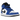 Air Jordan 1 Mid Game Royal sneakers set fra siden med kongeblå læderpaneler, sorte detaljer, hvid mellemsål og ikonisk Swoosh-logo.