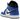 Air Jordan 1 Mid Game Royal sneakers set fra siden med blå og sort læderoverdel, hvid mellemsål og ikonisk sort Nike Swoosh