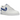 Nike Air Force 1 Low '07 FM Cut Out Swoosh White Game Royal sneakers i sideprofil med hvid læderoverdel og udskåret blåt swoosh-logo