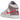 Air Jordan 1 Mid Valentines Day 2022 sneakers set fra siden med hvide og lyserøde læderdetaljer, rødt logo og hvid sål