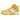 Nike Air Force 1 Mid SP Off-White Varsity Maize sneakers set fra siden med gul læderoverdel, hvide snørebånd, ankellukning og detaljeret gummisål