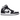 Air Jordan 1 Mid Split Black White sneakers set fra siden med sort og hvid delt læderoverdel, matchende sål og ikonisk swoosh logo