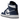 Air Jordan 1 Mid Split French Blue sneakers i sideprofil med kontrastfyldt blå og hvid læderkonstruktion, sort swoosh og hvid mellemsål.