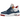Air Jordan 4 Retro Messy Room sneakers set fra siden med blå og hvid læderoverdel, rød foring og detaljeret hvid mellemsål