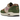 Nike Air Max 1 SH Treeline sneakers i en angled view med grøn nubuck mudguard, lilla swoosh, hvid mellemsål og brun Air-enhed