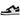Nike Air Force 1 Low 07 White Swoosh Panda sneakers i en klassisk vinklet profil med sort læder-swoosh og detaljer på en hvid læderbase
