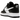 Nike Air Force 1 Low 07 White Swoosh Panda sneakers i en vinklet visning med sort læderoverdel, hvidt swoosh-logo og hvid sål.