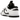 Nike Dunk Low Jumbo Reverse Panda sneakers i en vinklet visning med overdel i hvidt læder, sorte overlejringer, tykke snørebånd og gummisål.
