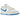 Nike Dunk Low Retro Photo Blue sneakers i sideprofil med hvid læderbase, blå stafferinger og hvid mellemsål