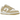 Nike Dunk Low Team Gold sneakers i en elegant profilvisning med hvide læderpaneler, gyldne overlays og en hvid mellemsål med matchende sål.