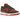 Nike Dunk Low Mystic Red Cargo Khaki sneakers i en vinklet visning med overdel i rødt og mørkegrønt læder samt en matchende gummisål