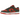 Nike Dunk Low Mystic Red Cargo Khaki sneakers i profil, der viser rød overdel med mørkegrønne læderdetaljer, matchende swoosh og klassisk gummisål.