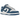 Nike Dunk Low Industrial Blue Sashiko sneakers i sideprofil med blå og hvide tekstildetaljer, hvid mellemsål og blå ydersål