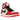 Air Jordan 1 Retro High OG Spider-Man Across the Spider-Verse sneakers i vinklet profil med broget multi-materiale overdel og rød sål