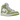 Air Jordan 1 Mid Green Python sneakers i profil med hvid læderbase, grønne slangeskindsmønstrede overlag og sort Nike Swoosh på siden