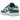 Nike Dunk Low Ocean sneakers set fra siden med bølgelignende blåt mønster, hvide læderoverlejringer og blå Swoosh-detaljer