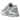 Nike Air Max Dn Wolf Grey sneakers i vinklet profilvisning med grå overdel, sømløse detaljer og synlig Dynamic Air-stødabsorbering i hælen.