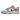 Nike Dunk Low Light Iron Ore Red Blue sneakers i sideprofil med grå overdel, rødt swoosh og blå detaljer ved hæl og sål.