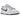 Nike Dunk Low 3D Swoosh sneakers i en sideprofil, der viser en hvid læderoverdel, grå overlejringer og et unikt lagdelt flerfarvet 3D-swoosh.