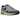 Nike Air Max 1 86 Big Bubble Lost Sketch sneakers set fra siden med hvid overdel, grå ruskindspaneler, blå detaljer og synlig Air unit i sålen