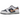 Nike Dunk Low SE Copper Swoosh sneakers i en vinklet visning med blå læderoverdel, metallisk kobberfarvet Swoosh-logo og en hvid mellemsål