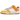 Nike Dunk Low Disrupt 2 Sunrise sneakers i en skrå profil med pink overdel, orange detaljer, unikke snørebånd og hvid mellemsål med struktur